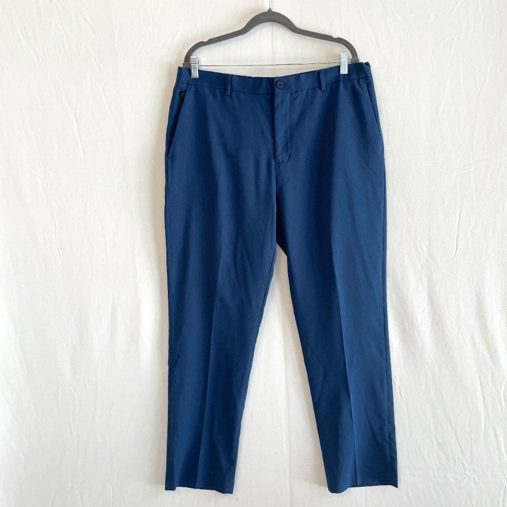 BANANA REPUBLIC Womens XL Blue Lightweight Full Length Tapered Leg Pants Pockets